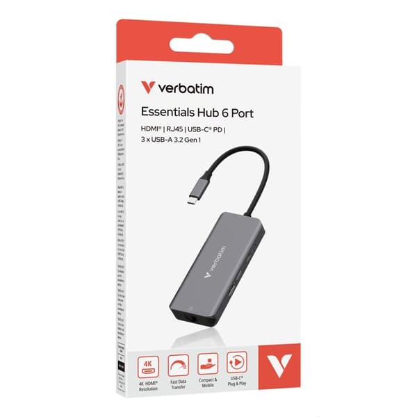 VERBATIM HUB USB-C 6PORT RJ45