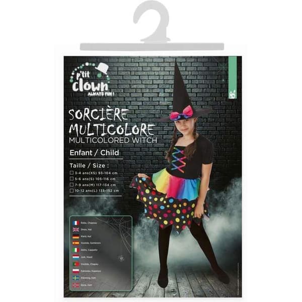 Färgglad Häxkostym Barn - PTIT CLOWN - Halloween Kostym