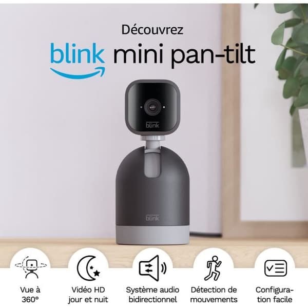 Kamera - BLINK HEMSIKKERHET - Mini Pan-Tilt - Rotativ - Svart
