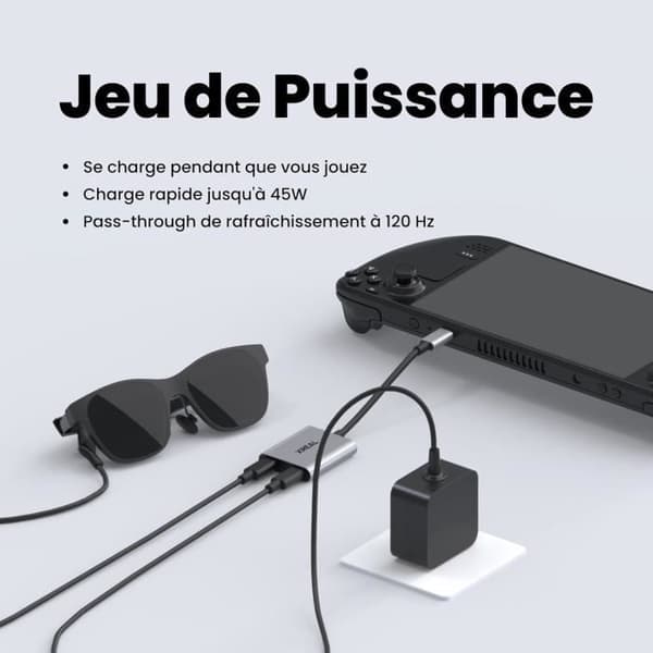 Adaptör - GENERIC - AR XREAL - Snabbladdning 45W - 120Hz - USB-C