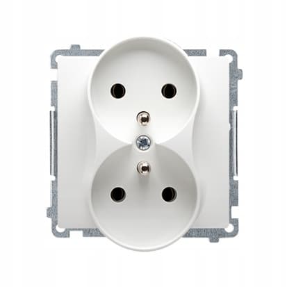 Simon Basic Dobbelt stikkontakt m/j 16A IP20 hvid BMGZ2M.01/11