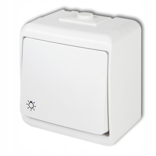 JUNIOR RINGKLOCKSTRYCKKNAPP LJUS IP44 10 AX 250V WHE-5