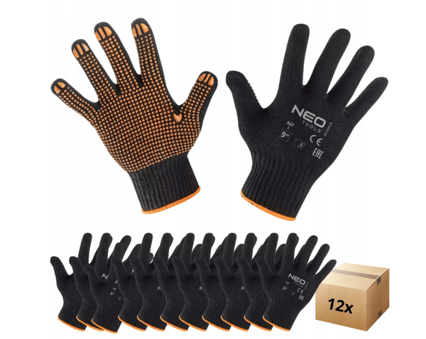 Arbetshandskar prickade bomull och polyester 97-620-10 stl.10 NEO TOOLS