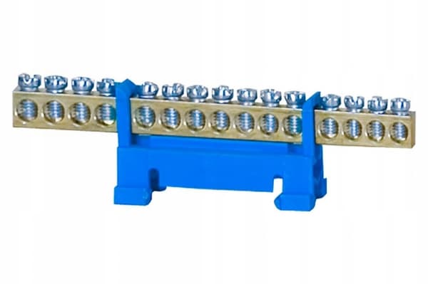 Skyddsplint 15-modulers 15x16mm2 låg bas - blå
