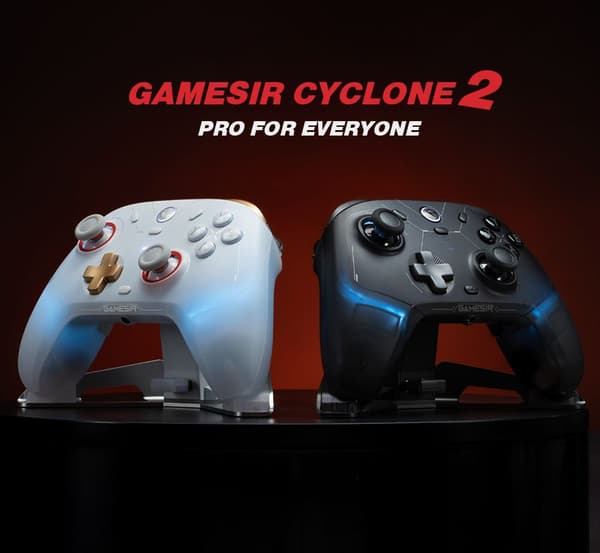 GameSir Cyclone 2 spilcontroller, triple mode-forbindelse, kompatibel med PC/Steam/Android/iOS/Switch, TMR magnetisk joystick, 3 triggertilstande, RGB-belysning - sort, sæt, 70% ny.
