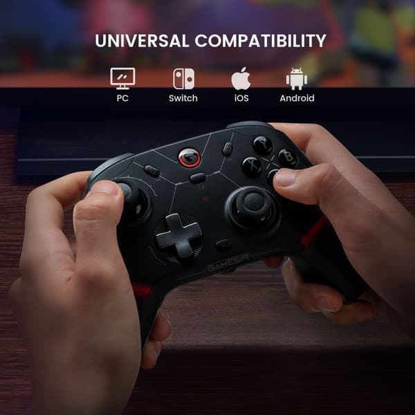 GameSir Cyclone 2 spilcontroller, triple mode-forbindelse, kompatibel med PC/Steam/Android/iOS/Switch, TMR magnetisk joystick, 3 triggertilstande, RGB-belysning - sort, sæt, 70% ny.