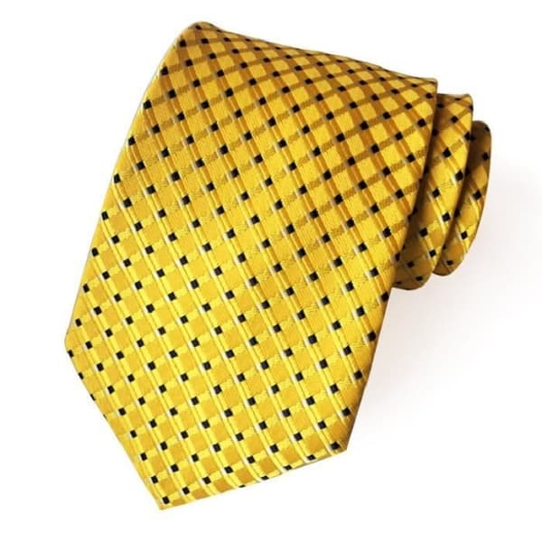 HERRSLIPS - Mode - Avslappnad professionell slips i jacquardpolyester, modell 1 - gul GJ™