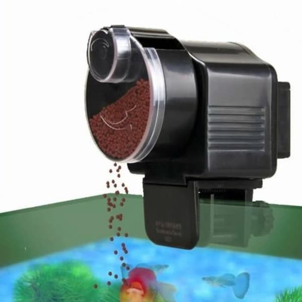 Automatisk foderautomat - Flager og pellets - Digital timer - Batterier