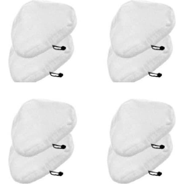 Pakke med 8 reservemoppputer for trekantet damprenser, vaskbare kluter for dampmopp H2OX5