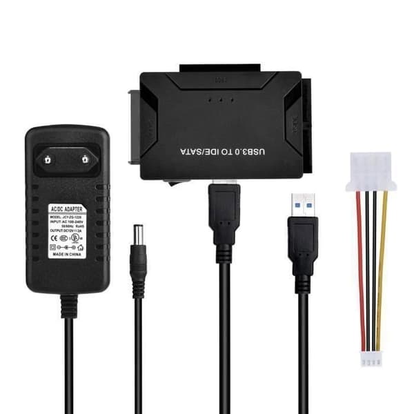 USB-hårddiskadapter, USB 3.0 till IDE/SATA, 1 m USB-kabel för 2,5" 3,5" IDE/SATA-hårddisk/SSD