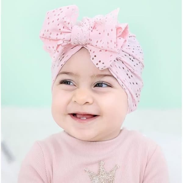 Babyhuer - Uspecificeret - 2 stk. - Blød bomuld - Elastik - Dekorativ sløjfe