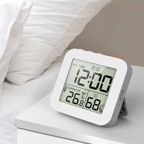 LCD digitalt display termohygrometer, multifunksjonelt termohygrometer, klokke, syklisk timer, to sett