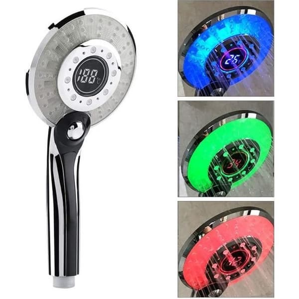TEMPSA LED dusjhode - 3 farger - antikalk