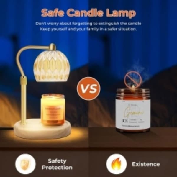 Stearinlyslampe - Ikke specificeret - 250W - Timer - Lysdæmper - Glas og metal
