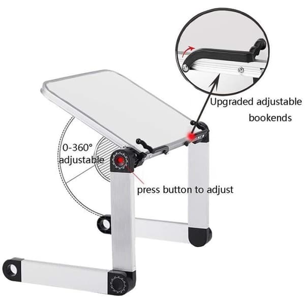 Justerbart bokstativ - Hvit - Aluminium - Sammenleggbart - Ergonomisk - Multihøyde