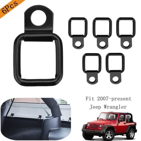 NEUFU 6 stk. svarte D-ringer D-ringer Cargo til Jeep