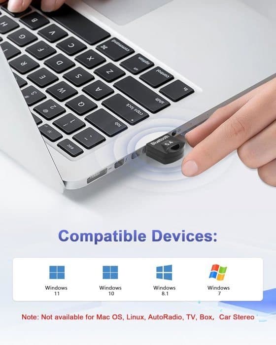 Bluetooth-sovittimet, 5.4 Bluetooth-sovitin, USB Bluetooth -sovitin, Bluetooth tietokoneelle, Bluetooth USB, kuulokkeille, ohjain, C[J47]
