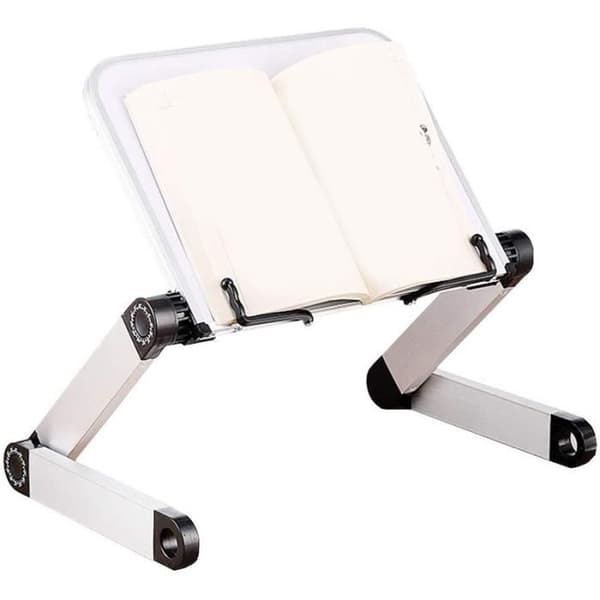 Justerbart bokstativ - Hvit - Aluminium - Sammenleggbart - Ergonomisk - Multihøyde