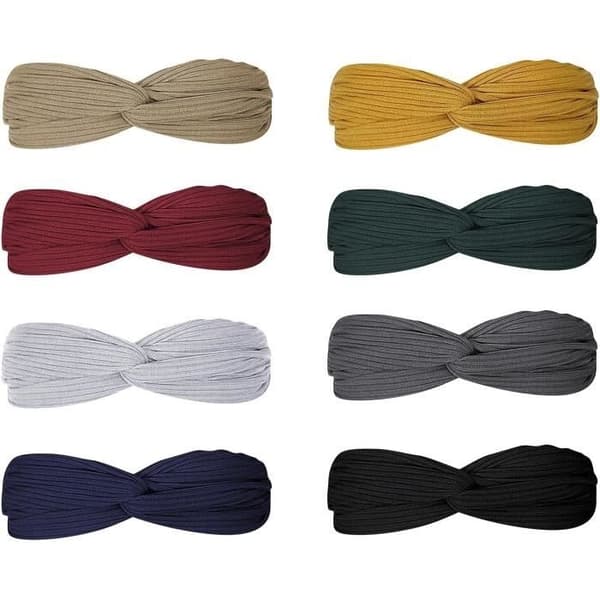 Boho Hårbånd - 8 Stykker - Elastik - Skridsikker - Komfortabel