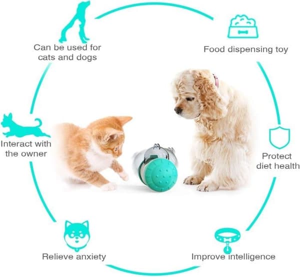 Foderdispenser til kæledyr, legetøj til hunde og katte, utæt foder, interaktivt puslespil, legetøj