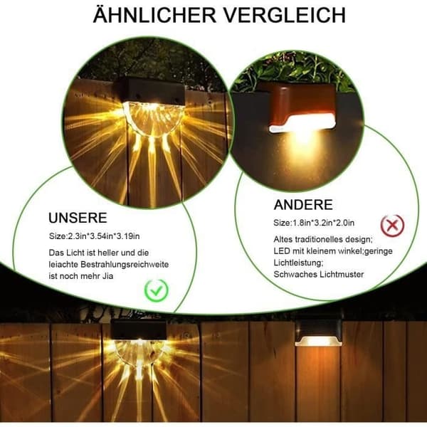 Solcellelamper - ZVD - Utendørsmodell - LED - Vanntett - 4 stk.