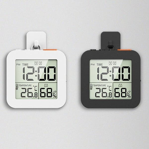 LCD digitalt display termohygrometer, multifunksjonelt termohygrometer, klokke, syklisk timer, to sett