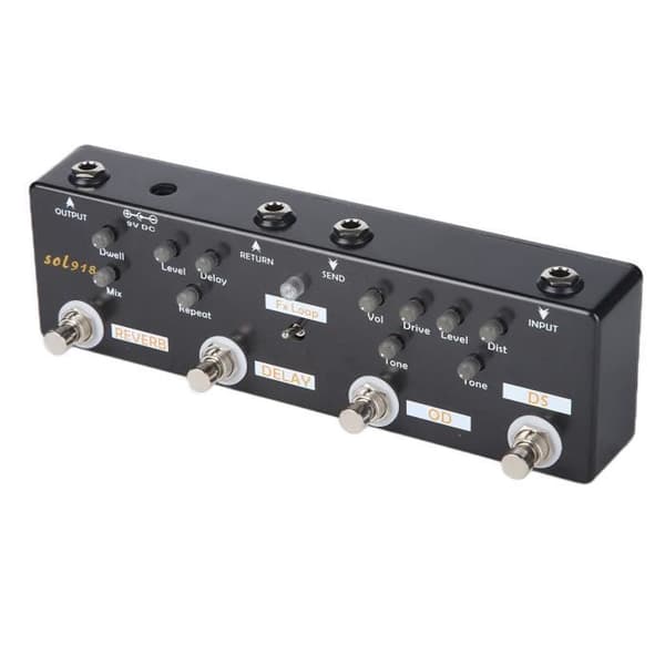 Minifinker 5-tilstands effektpedal: Guitar effektpedal med 5 tilstande, reverb delay, FX loop og sampler.