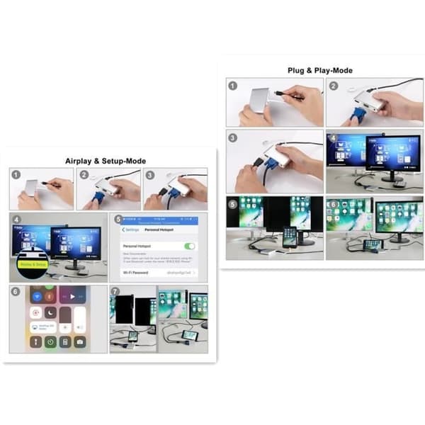 Lightning – Digital AV-adapter, HDMI- och VGA- samt ljudadapter för iPhone och iPad