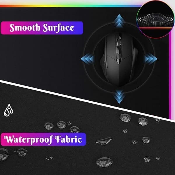 Opplyst spillmusematte, RGB LED-lysmusematte, spillmusematte med USB-kabel, 800 x 300 x 4 mm