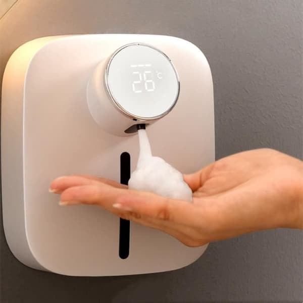 Såpedispenser, veggmontert smart sensorsåpedispenser, hånddesinfeksjonsmiddel, skummende såpedispenser