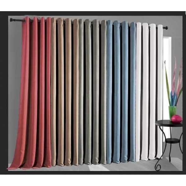Sæt med 2 beige termiske mørklægningsgardiner, 140 x 260 cm