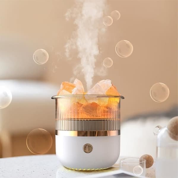 Aroma diffuser, æterisk olie diffuser, Rock Aromatherapy luftfugter (hvid)
