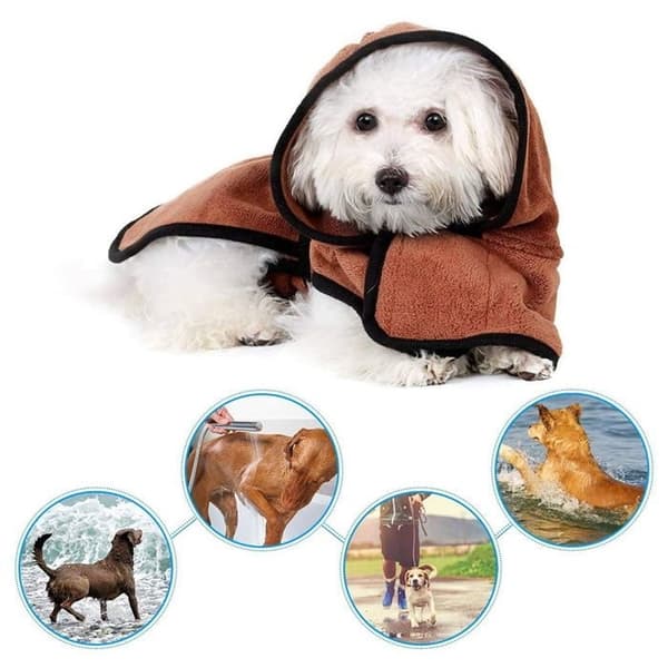 Badehåndklæde til hunde, superabsorberende, hurtigttørrende mikrofiberbadekåbe, hurtigttørrende badehåndklæde til kæledyr