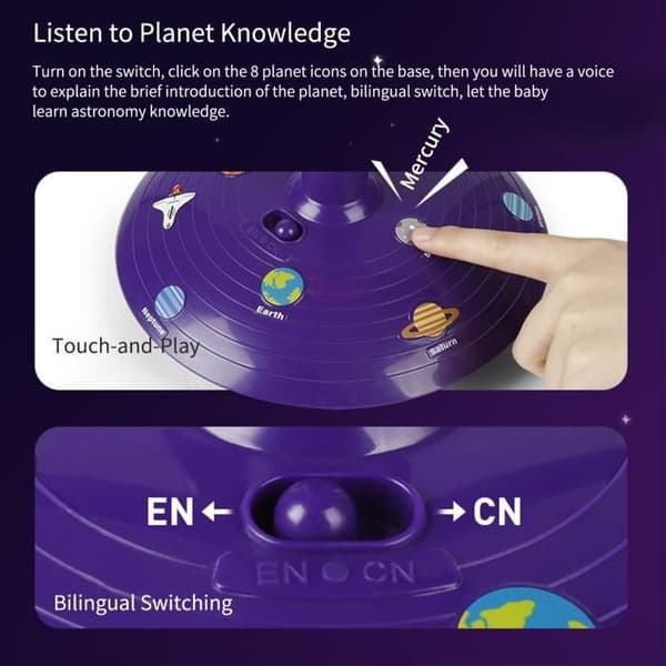 Solsystemets planetprojektor 8 planeter DIY-modellsett Steam-projektor STEAM-pedagogisk gave