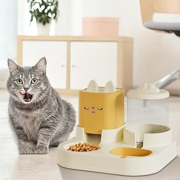 Automatisk foderdispenser til katte og hunde - Foder- og vandskål til kæledyr