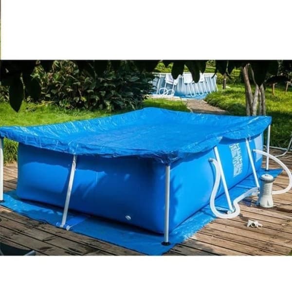 Poolskydd - 220 x 150 cm Rektangulär Pool - Bubbelskydd för rörformade pooler - Förtjockat tyg