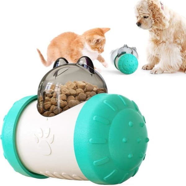 Foderdispenser til kæledyr, legetøj til hunde og katte, utæt foder, interaktivt puslespil, legetøj