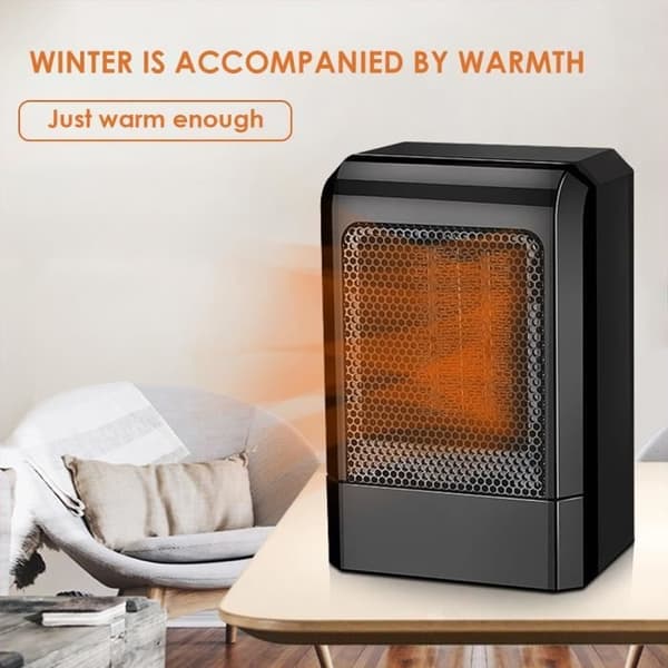 Mini elektrisk varmeblæser 500W - Sort - PTC - Hjemmekontor - EU
