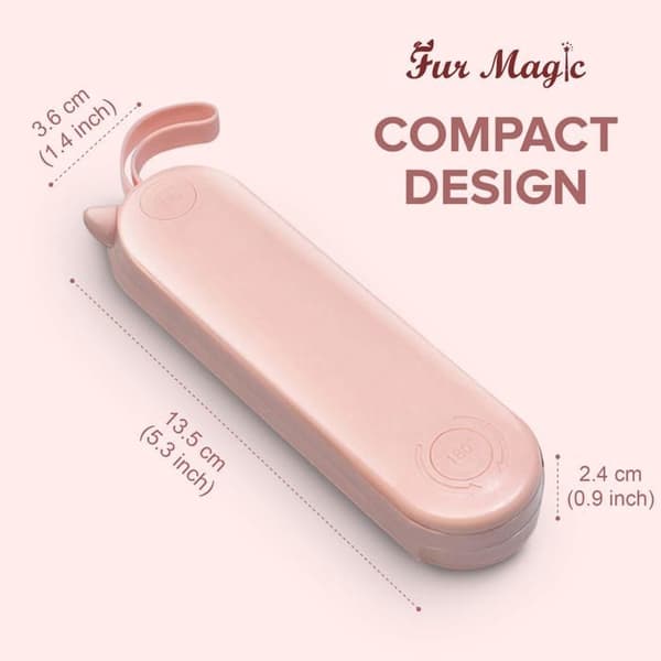 Udredningskam, 2-sidet foldbar kæledyrsbørste til udredning, måtter og knuder, pink
