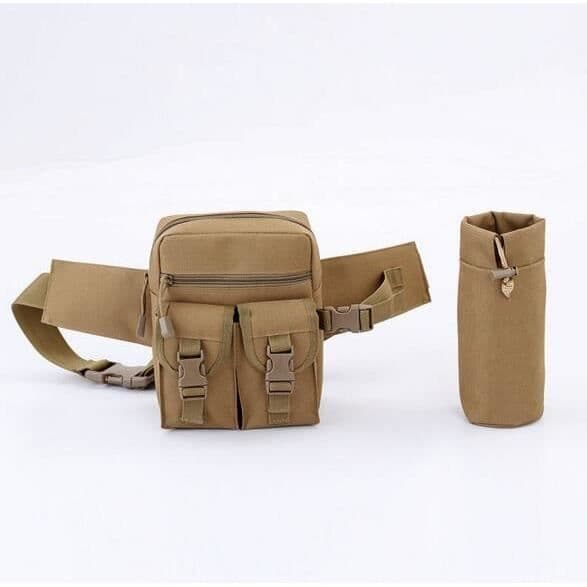 Veske - 600D nylon - khaki - Justerbart belte