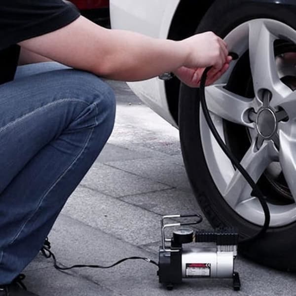 Bærbar luftpumpe til bildæk, stort display, mini-pumpe, elektrisk kompressor, 12V
