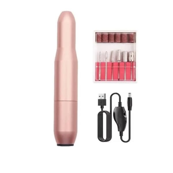 Negleboremaskine til manicure med USB-kabel, lyserød, model: DF102