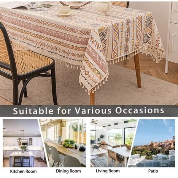 Rektangulær dug - Boho - Pletafvisende - 140x180 cm - Polyester - Vaskbar