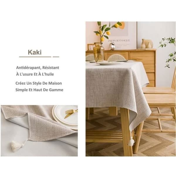 Rektangulær dug i fortykket polyester - Khaki - 110 x 160 cm