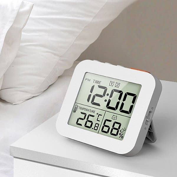 LCD digitalt display termohygrometer, multifunksjonelt termohygrometer, klokke, syklisk timer, to sett