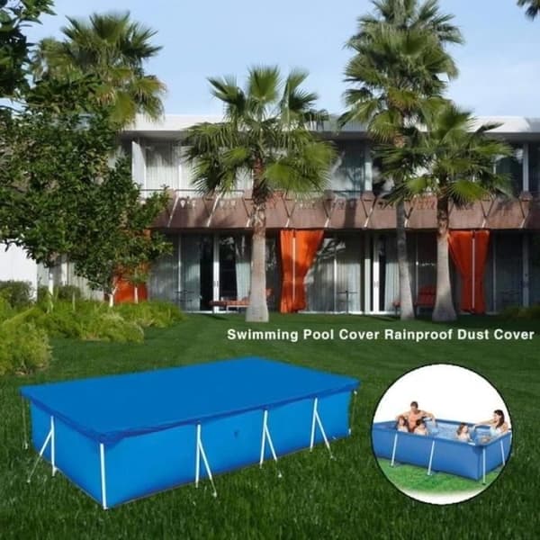 Poolskydd - 220 x 150 cm Rektangulär Pool - Bubbelskydd för rörformade pooler - Förtjockat tyg