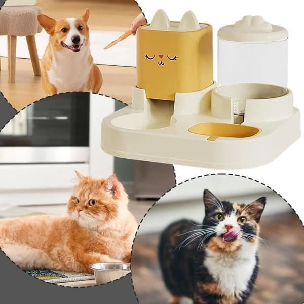 Automatisk foderdispenser til katte og hunde - Foder- og vandskål til kæledyr