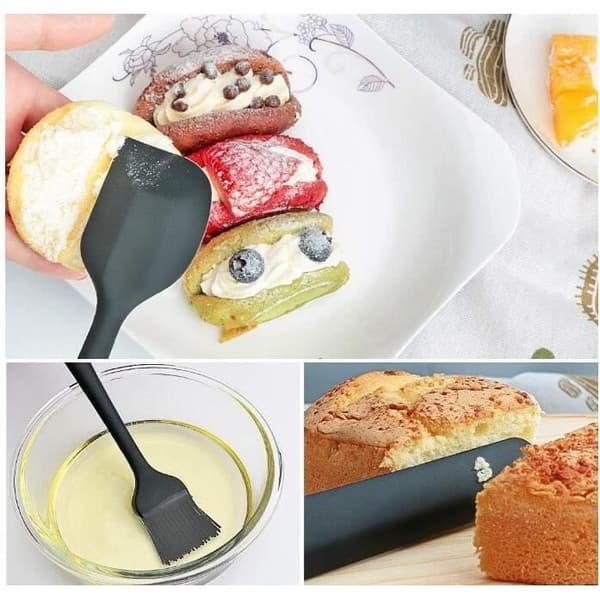 Silikone spatel - Køkkenredskab - Sort - Ergonomisk - Non-stick - Multifunktionel