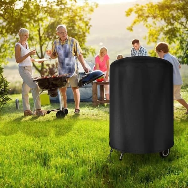 Grillovertræk - Weber - Rundt - 210D Oxford - Vandtæt - Sort (61x70cm)