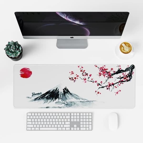 XXL japansk kunstmusematte - Skrivebordsmatte 80 x 30 cm | Skrivebordsmatte, PC-tilbehør, spillmusematte
